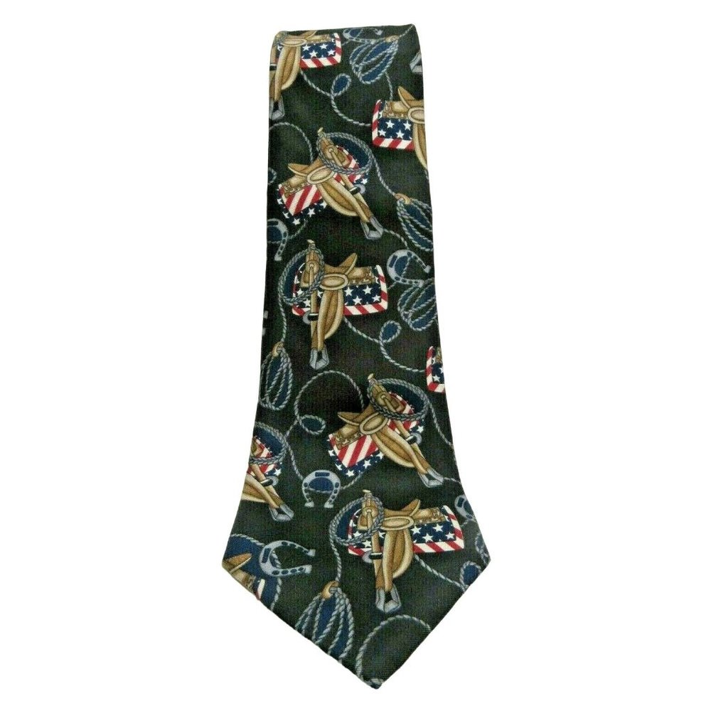 Men's Tie Domani Stars & Stripes Saddle  100% Italian Silk